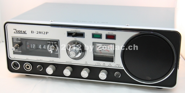 Zodiac B-2012P
Typ:CB-Gerät
Frequenz:27.005-27.135 MHz
Kanäle:12
Modulationsart:AM
Leistung: 0.5 W
Hergestellt ab:1975
Sonstiges:Kanalanzeige mit Zahlen. Hersteller Uniden
Schlüsselwörter: Zodiac B-2012P