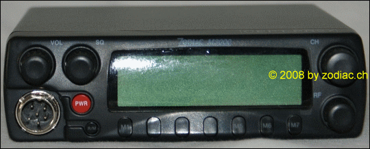 Zodiac M-3000
Typ:CB-Gerät
Frequenz:26.965-27.405 MHz
Kanäle:40
Modulationsart:FM
Leistung:4 Watt
Hergestellt ab: 2000
Sonstiges: Hersteller war Maycom
Schlüsselwörter: Zodiac M-3000