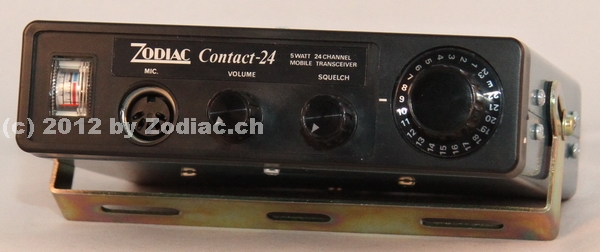 Zodiac Contact-24
Typ:CB-Gerät
Frequenz:26.965-27.255 MHz
Kanäle:24
Modulationsart:AM
Leistung:3 Watt
Hergestellt ab: 1976
Schlüsselwörter: Zodiac Contact-24