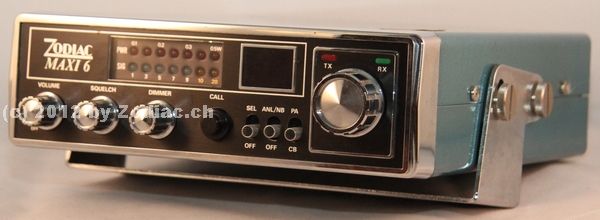 Zodiac Maxi 6
Typ:CB-Gerät
Frequenz:26-31 MHz
Kanäle:6
Modulationsart:AM
Leistung:0,5 Watt
Hergestellt ab: 1977
Schlüsselwörter: Zodiac Maxi 6