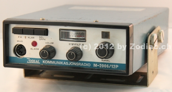 Zodiac M-2006/12
Typ:CB-Gerät
Frequenz:27 MHz
Kanäle:12
Modulationsart:AM
Leistung:0,5 Watt
Hergestellt ab: 1975
Schlüsselwörter: Zodiac M-2006/12
