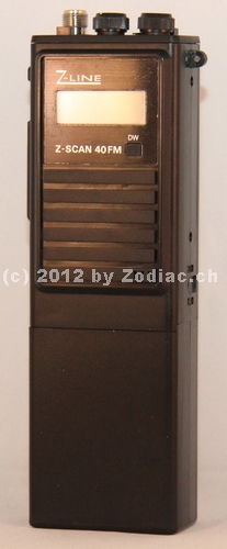 Zodiac Z-Line Z-Scan
Typ:CB-Gerät
Frequenz:26.965-27.405 MHz
Modulationsart:FM
Kanäle:40
Leistung:2 Watt
Hergestellt ab: 1991
Sonstiges: Hersteller für Zodiac war Ham-International
Schlüsselwörter: Zodiac Z-Line Z-Scan