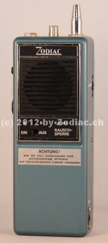 Zodiac P-502
Typ:CB-Gerät
Frequenz:27 MHz
Modulationsart:AM
Kanäle:2
Leistung:0,5 Watt
Hergestellt ab: 	1973





Schlüsselwörter: Zodiac P-502