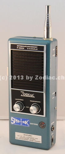 Zodiac P-2603CH
Typ:CB-Gerät
Frequenz:27 MHz
Modulationsart:AM
Kanäle:3
Leistung:0.5 Watt
Hergestellt ab: 	1974





Schlüsselwörter: Zodiac P-2603CH