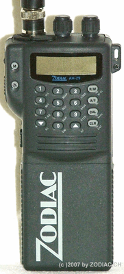 Zodiac AH-29
Typ:AFU-Gerät
Frequenz:29 MHz
Modulationsart:FM
Leistung:4 Watt
Hergestellt ab: 	1999




Schlüsselwörter: Zodiac AH-29