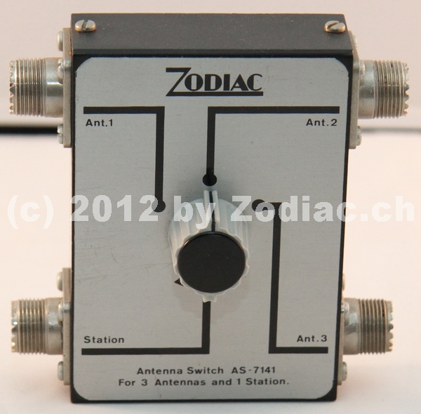 Zodiac AS-7141
Zodiac Antennenumschalter
3 Antennen 1 Gerät
Schlüsselwörter: Zodiac AS-7141