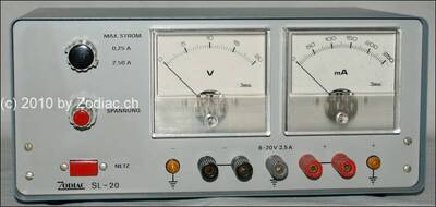 Zodiac SL-20
Netzteil 6-20Volt
Max 2.5A
Schlüsselwörter: Zodiac SL-20
