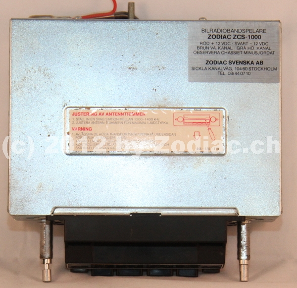 Zodiac ZCS-1000
Zodiac Autoradio
UKW / MW
mit Kassette 
Kein Funk eingebaut
Schlüsselwörter: Zodiac ZCS-1000